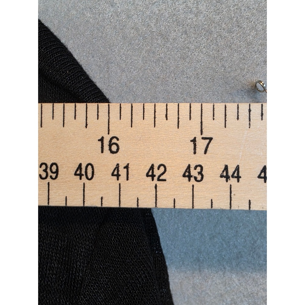 Catherines Womens 1X 18/20W Black Space Dye Open Front Short Sleeve Cardigan - Picture 5 of 10